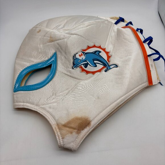 NFL Miami Dolphins Logo Football Team Wrestling Mask with Flaws - Picture 2 of 16